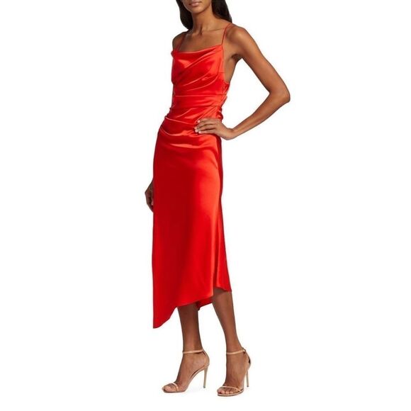 Alice + Olivia Vista Satin Asymmetric Dress size 2 - Picture 2 of 12